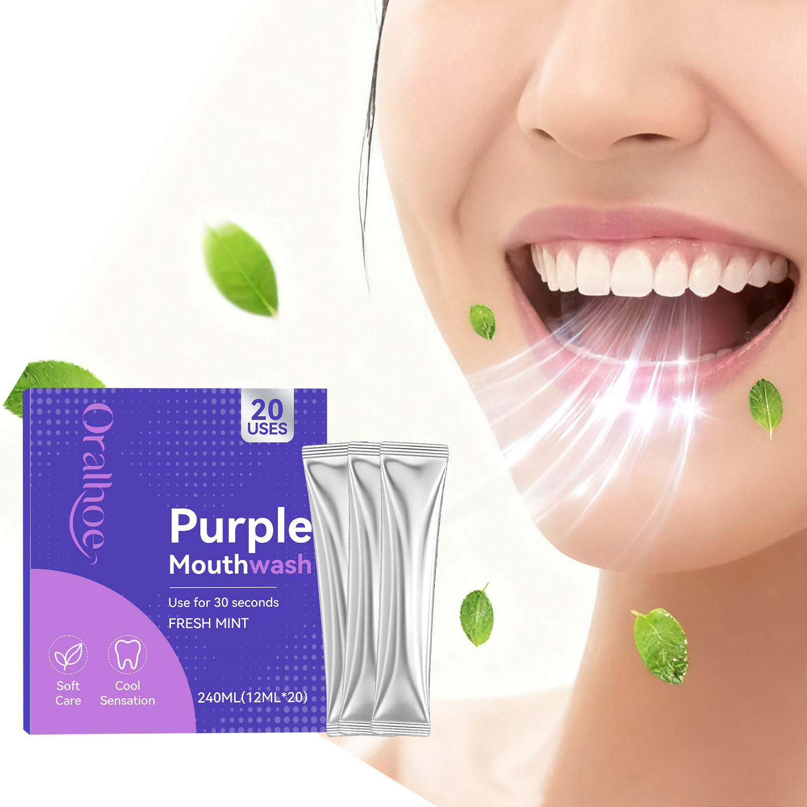 20pcs Purple Mouthwash Teeth W - Teeth Whitening Mouthwash 评论和价格